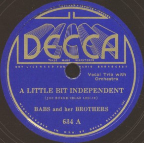 Decca Label-A Little Bit Independent-1936