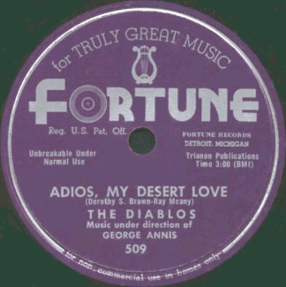 Fortune Label-Adios, My Desert Love-The Diablos-1954