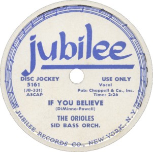 Jubilee Label-The Orioles-1954