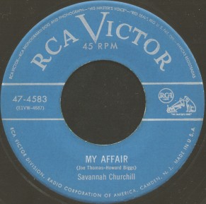 RCA Victor Label-Savannah Churchill-My Affair-1952
