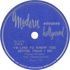 Modern Label-I'd Like To Know You Better Than I Do-The Commanders-1948