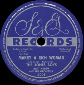 S&G Label-Marry A Rich Woman-Jones Boys-1954