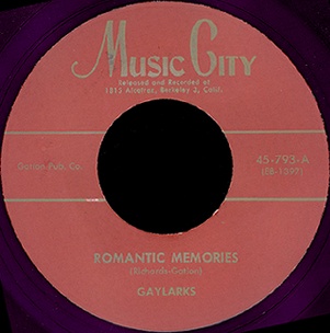 Music City Label-Romantic Memories-The Gaylarks-1955