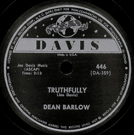 Davis Label-Truthfully-Dean Barlow-1956
