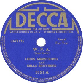 Decca Label-W.P.A.-Louis Armstrong and The Mills Brothers-1940