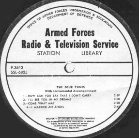 Four Tunes-AFRS Transcription Record P-3613