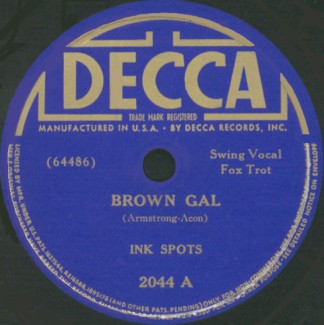 Decca Label-Brown Gal-The Ink Spots