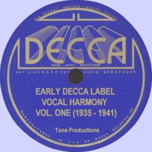 Early D-E-C-C-A Label Vocal Harmony-Volume One CD