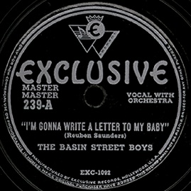 Exclusive Label-I'm Gonna Write A Letter To My Baby-The Basin Street Boys-1948