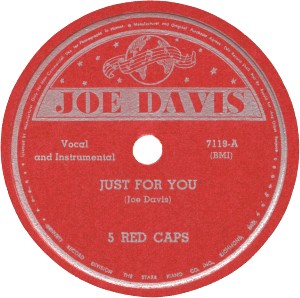 Joe Davis Label-Just For You-5 Red Caps-1943