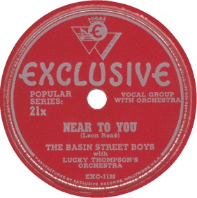 Exclusive Label-Basin Street Boys-Near To You-1947